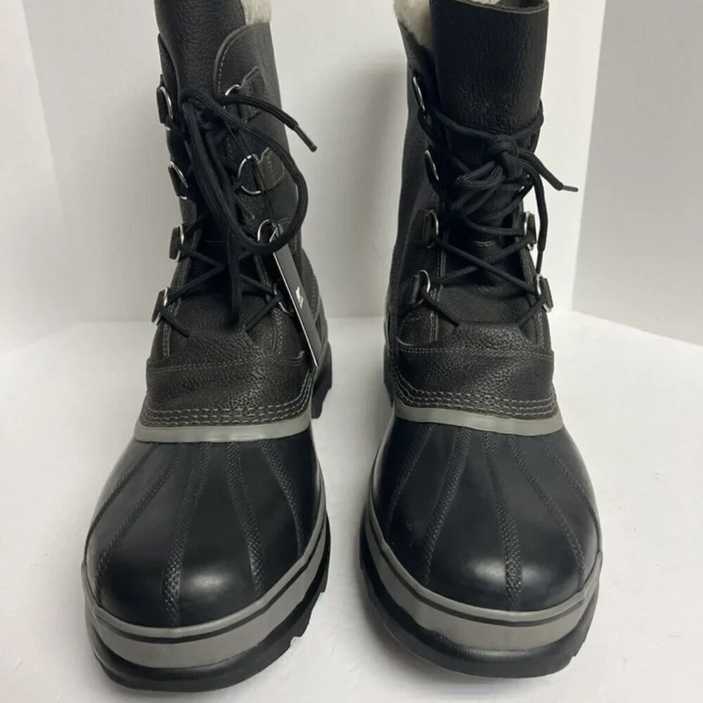 Sorel Men's Caribou Wool Lined Waterproof Boots Gray, Size 17 M